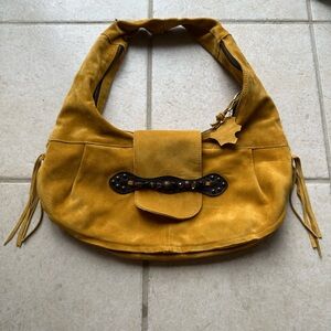 Mustard Yellow Suede Leather Gail Labelle Women's Bag